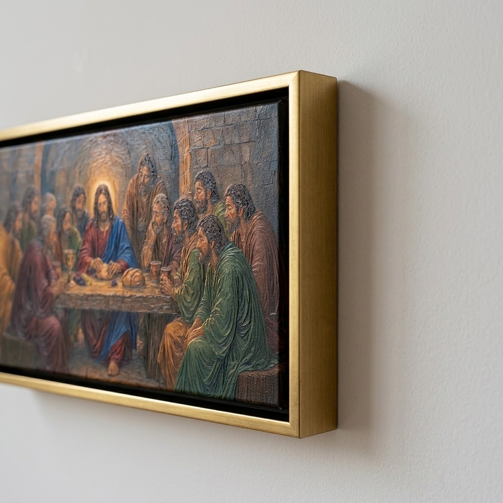 The Last Supper – La Última Cena | Framed Panoramic Canvas (Gold or Wood Frame)