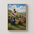 Sermon on the Mount – Jesus Teaching on the Hillside | Matthew 5 Framed Canvas