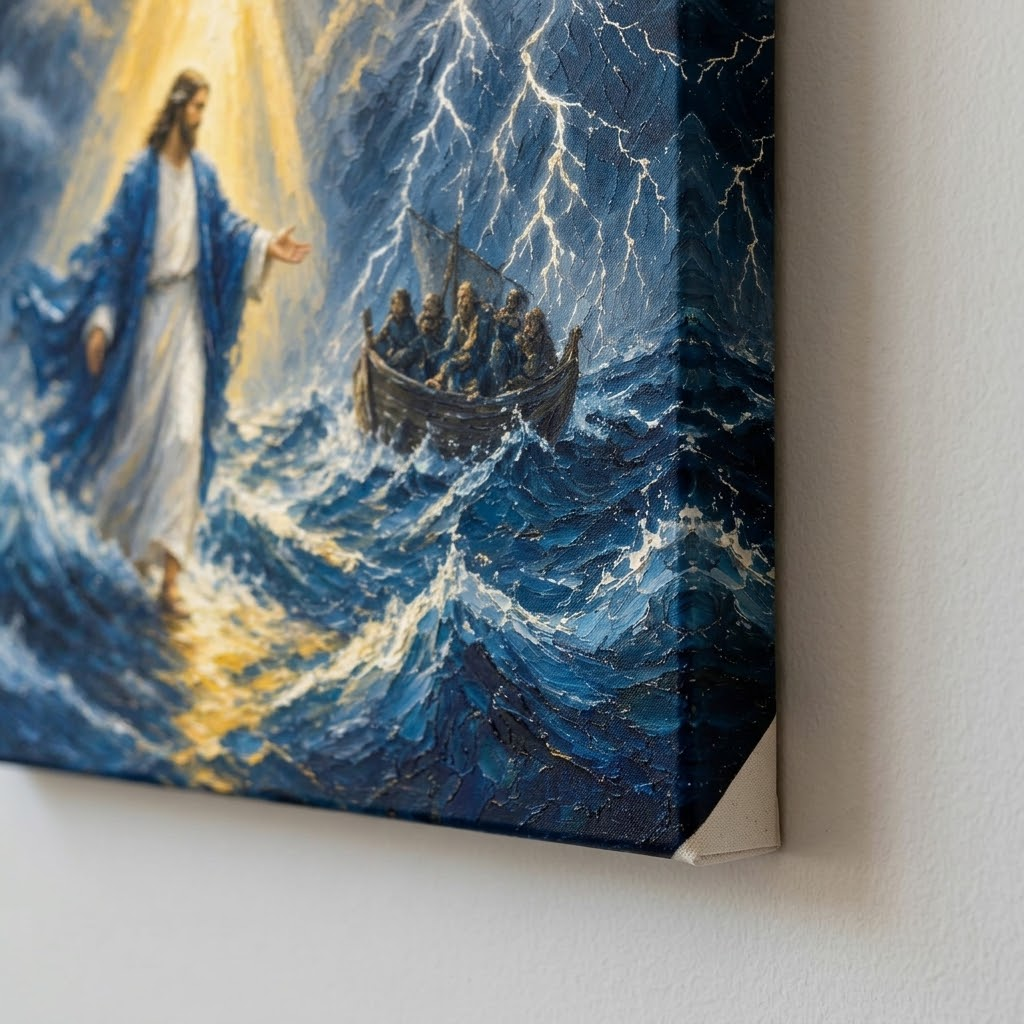 Walk on Water – Jesus Calms the Storm | Matthew 14:29 Canvas Print